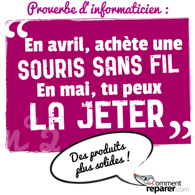 Proverbe d'informaticien : en avril achète une souris sans fil, en mai tu peux la jeter - des produits plus solides