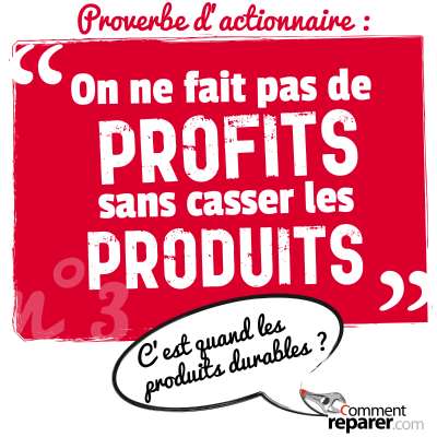 Proverbe d'actionnaire : on ne fait pas de profits sans casser les produits - c'est quand les produits durables ?